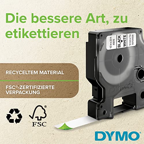 DYMO LabelManager 160 Tragbares Beschriftungsgerät Starter-Set & Original D1-Etiettenband | 9 mm x 7 m | schwarz auf weiß | selbstklebendes Etikettenband | für LabelManager-Beschriftungsgerät