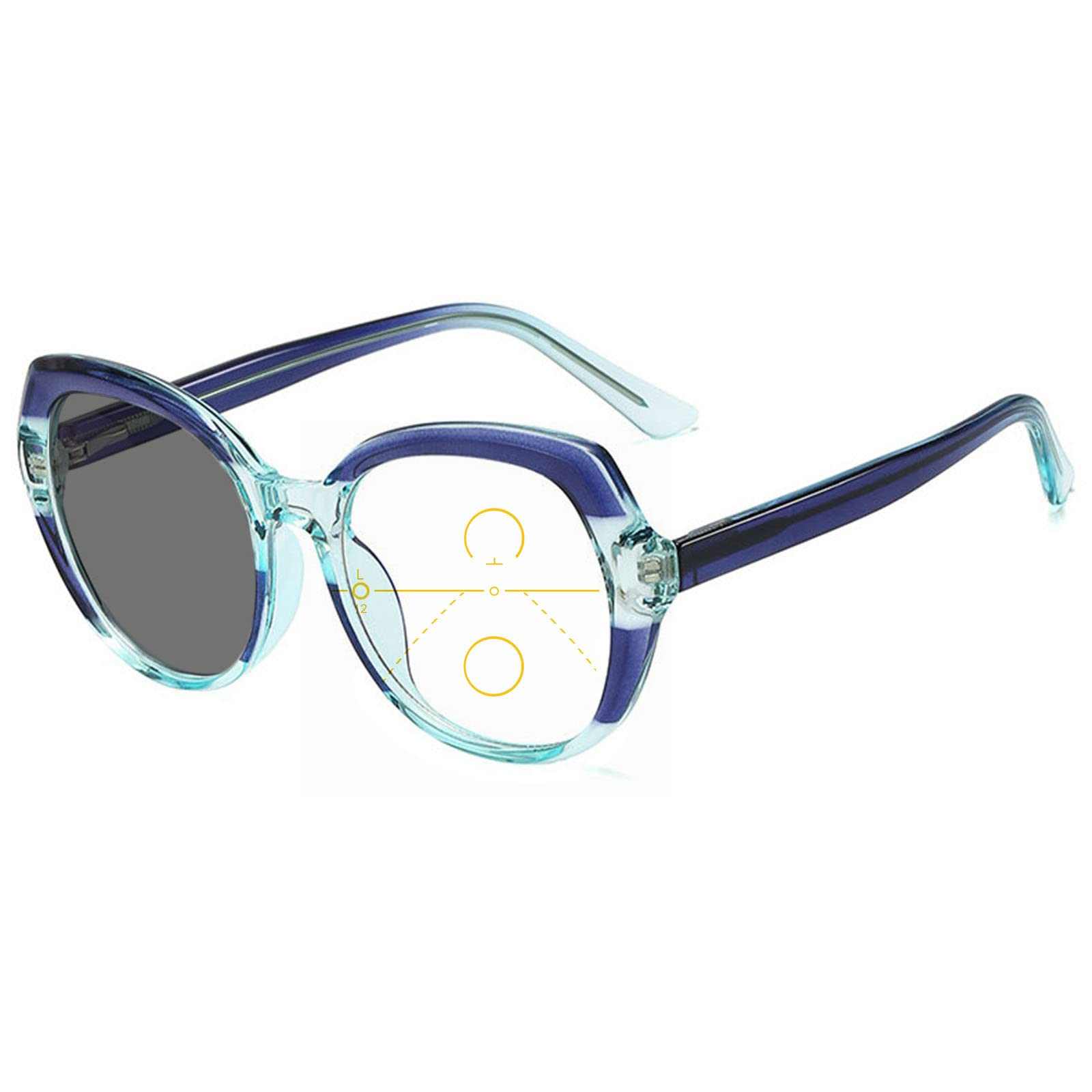 willochra Transition Photochromic Multifocus Reading Glasses for Women oversized round Presbyopia Sunglasses Reader