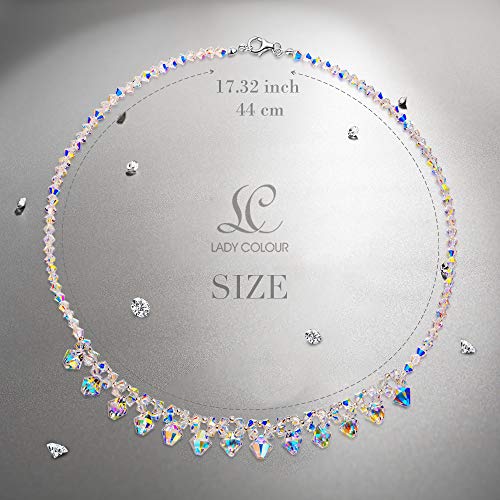 LADY COLOUR Necklace for Women Colorful Pendant Necklace for Teen Girls Crystals for Aurore Boreale Jewelry for Daughter from Dad Gifts for Wife Choker for Party2
