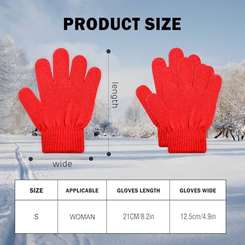 Image of ONESING 12 Pairs Kids Gloves - Warm Knitted Winter Gloves Bulk for Girls Boys | Children Gloves Designed for Cold Weather