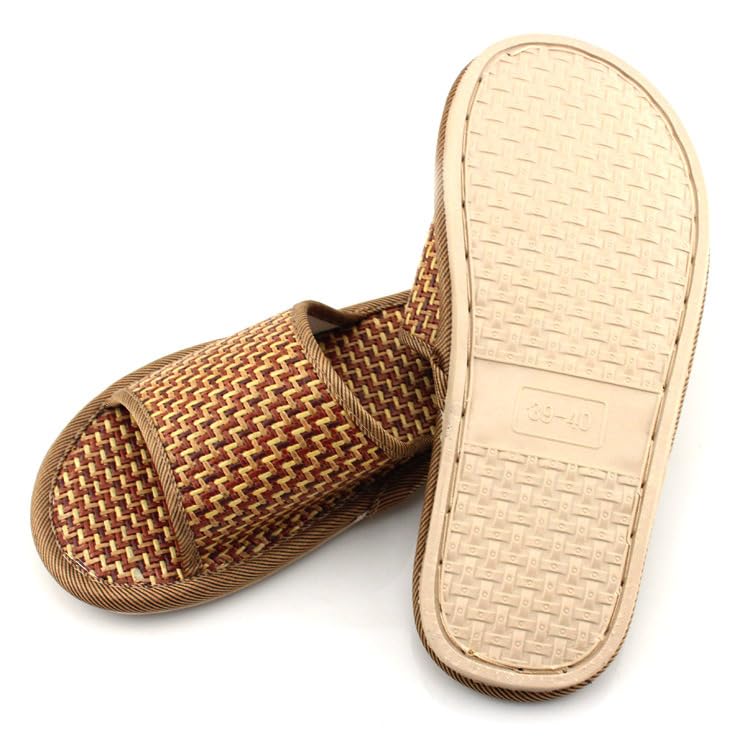 Bamboo Slippers Sandals for Women Tatami Straw Rattan Woven Grass Slides Non Slip Wooden Zori Beach Travel Hawaiian Summer Indoor House Boho Standing All Day Comfortable Walking Causal Japanese4