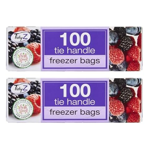 Tidyz 200 Large Freezer Bags with Handles Cover