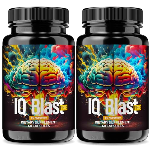 NutraRize (2 Pack) IQ Blast Pro – Daily Support Capsules with a Clean Formula for Focus, Alertness, and Sharpness | Easy-to-Take Pills for Everyday Wellness (120 Capsules)