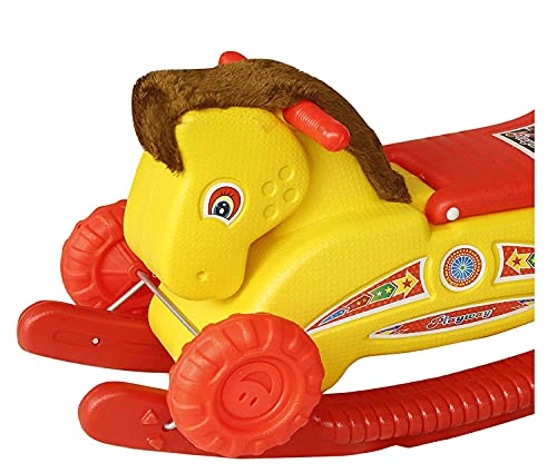 Image of Haristar Riding Horse for Kids /Baby Horse Rider for Kids 1-5 Years- khilona Baby boy Toys 5 Years (mangolia Yellow)