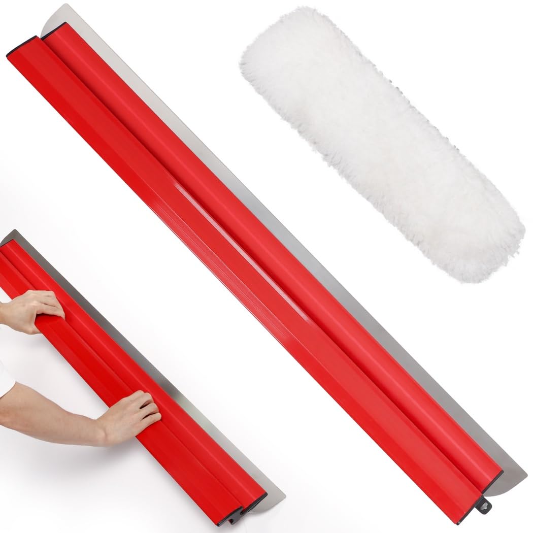 Hoja para alisar paneles de yeso, cuchillo de hoja alisadora de 39.5 pulgadas, rascador de cuchillo de acero inoxidable para espátula de yeso de plumón, Gyprock alisador de tabla de pared, hoja de