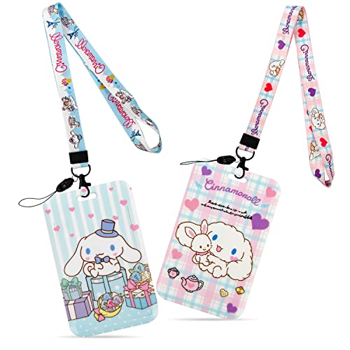 Porte-Badge Cinnamoroll 2 pièces, Lanière Tour de Cou en Cinnamoroll, Porte Badge Tour de Cou Cinnamoroll, Titulaire de La Carte d'identité, Parfait pour Les Carte de Visite, Étudiant, Enfant