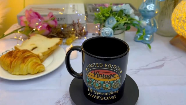Taza de porcelana QUPT 11 oz con diseño nostálgico miniatura 7
