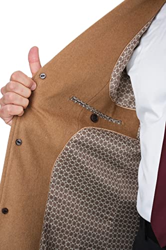 Image of THE SUIT DEPOT Mens Single Breasted Wool Cashmere Full Length Overcoat