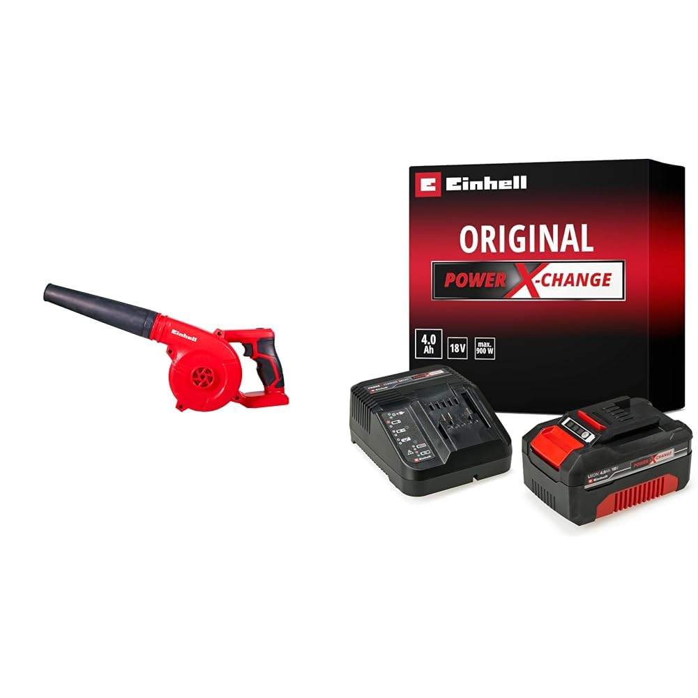 Einhell TE-CB 18/180 Li - Solo, Akülü Üfleme + Einhell 18V 4,0 Ah PXC Starter Kit, Akü & Şarj Cihazı