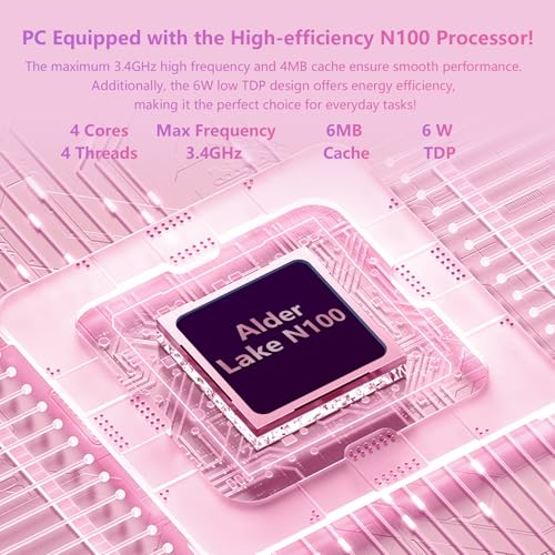 Image of 11 Inch 2 in 1 Laptop, 360 Touchscreen Convertible Laptop,Celeron N100 (Up to 3.4GHz), 16GB DDR4, 1920x1200 IPS, Backlit Keyboard, Side Power Button(Rose Gold, 16GB+256GB SSD)