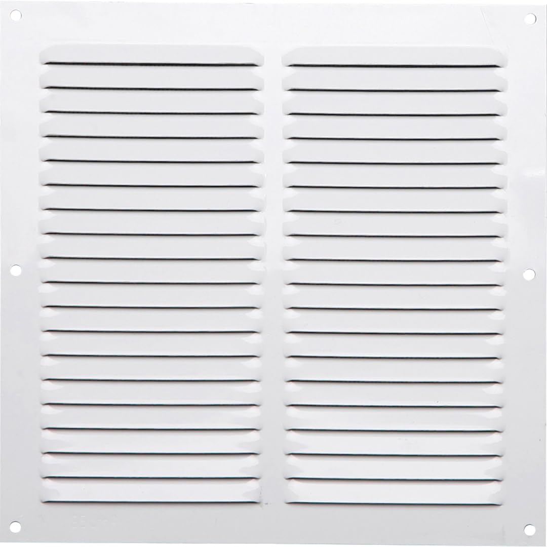 Alu-Lüftungsgitter Weiß, 25x25 Cm – Mit Fliegengitter, Für Wand Oder Fenster