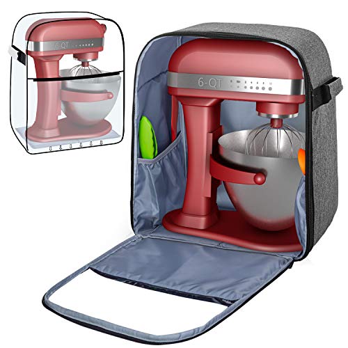 Yarwo Cubierta para Batidoras Amasadoras, Funda Visible para Batidoras Amasadoras, Cubierta para KitchenAid 5.7 y 7.6 L, con Tablero de Soporte...