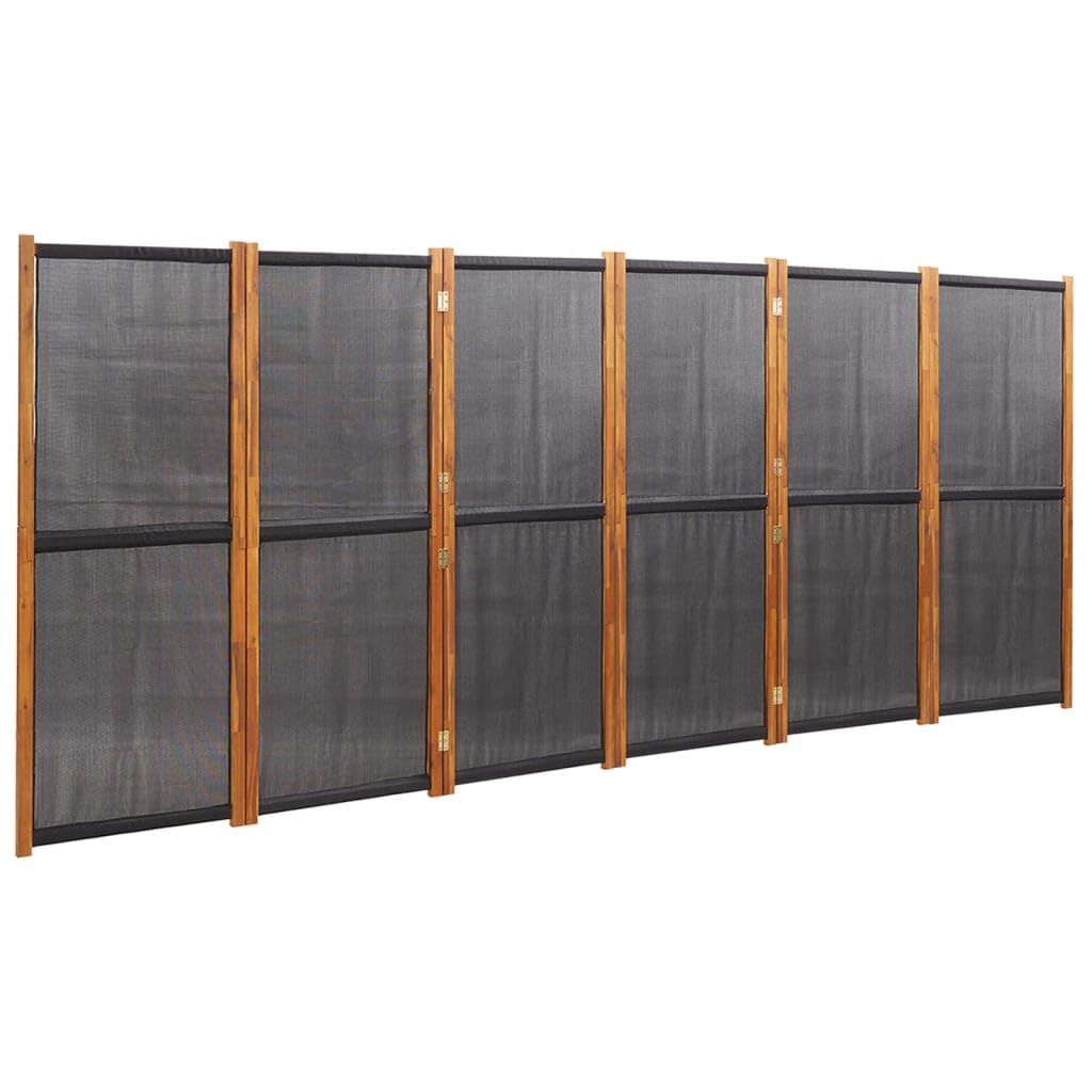vidaXL Cloison de séparation 6 Panneaux Noir 420x180 cm