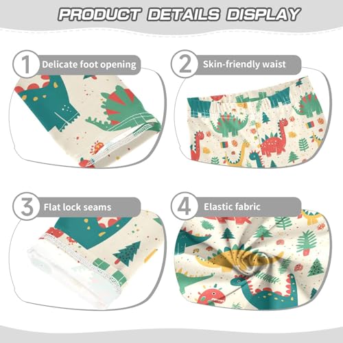 KLL Dinosaur Rex Christmas Toddler Girls' Cotton Pants Stretch High Waisted Dance Pants Sports3