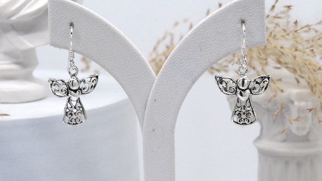 Orecchini pendenti in argento Sterling 925 a forma di elefante tailandese, Metallo, Non annoiato