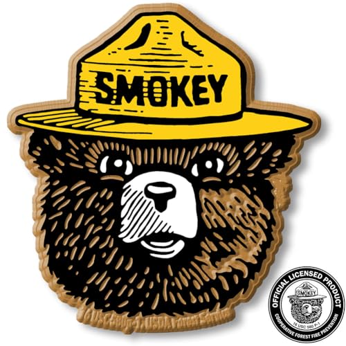 Imán Cabeza de Smokey Bear de Goma 3D Vintage miniatura 1