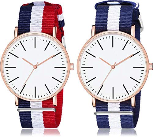 Red and Blue Belt Analog Couples Wristwatch Set (RED & Blue 1) (B0D1TWY6C3) Amazon Price History, Amazon Price Tracker