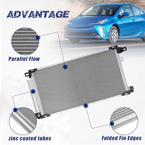 Image of Air Conditioning A /C Condenser Compatible with Toyota Corolla Prius Full Hybrid EV-Gas Models # 30029, CN30029PFC, 8846047020, 8846010320