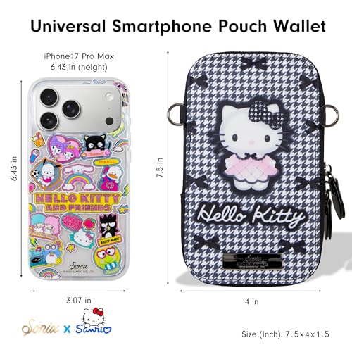 Image of Sonix x Sanrio Phone Pouch - Universal Smartphone Purse and Wallet, Crossbody and Shoulder Bag | Hello Kitty Butterfly