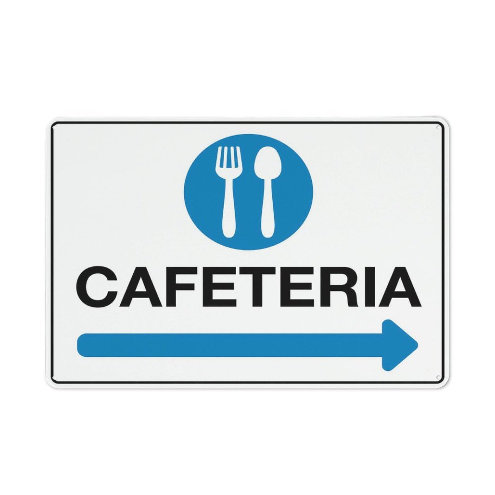 Cafeteria Right Arrow Sign 12X8 Inches Metal Aluminum Signs, Weather Resistant, Weatherproof, Indoor Or Outdoor