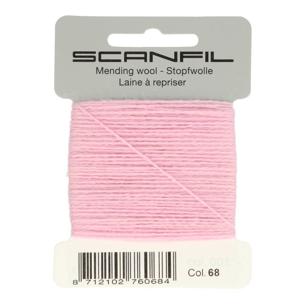 Scanfil Mending Darning Wool Thread - Pink (15m) 55% Wool
