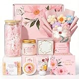 Gifts for Women, 9pcs Happy Birthday Gifts for Women, Christmas Ideas Mothers Day Gift Baskets Unique Rose Self Care Set Valentines Day Gifts for Her Mom Sister Wife Friend Friendship Teacher