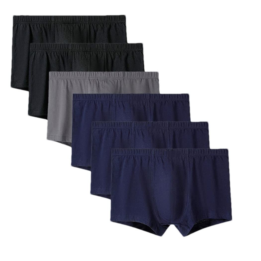 6-Pack Mens Breathable Boxer Briefs - Comfortable Solid Color Plus Size Underwear