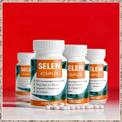 Selen hochdosiert 365x Selen 200µg Tabletten - Selenkomplex aus 3 hochwertigen Selenium-Quellen: Selenhefe, Selenmethionin & Natriumselenit, Selentabletten - laborgeprüft mit Zertifikat - 100% vegan