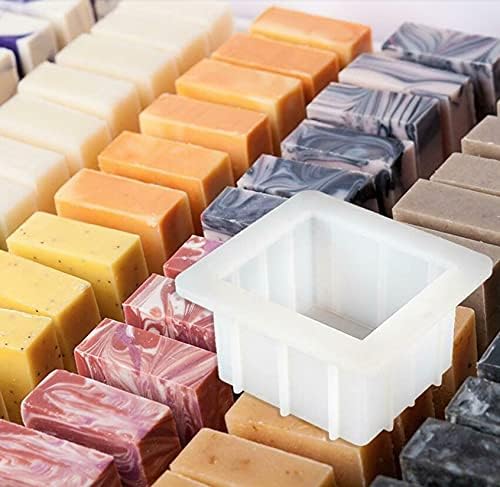 Miniatura 6 de Mose Cafolo Moldes de jabón de silicona cuadrado hecho a mano pequeña barra de pan DIY remolino que hace el molde