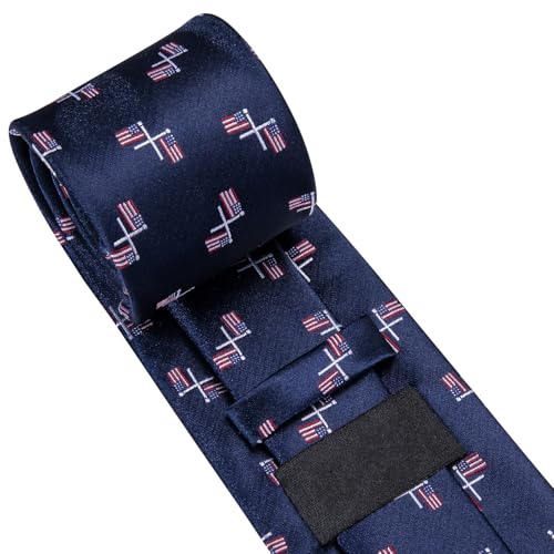 Image of Dubulle Silk Ties Set for Men Formal Paisley Striped Necktie Pocket Square Cufflinks 3PCS Sets Wedding Business Party