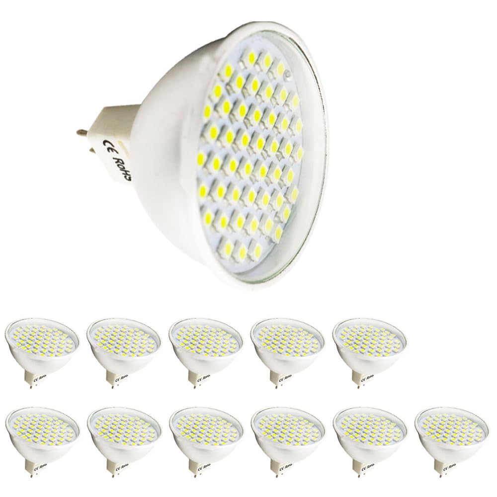 Chao Zan 4.5W 12V MR16 GU5.3 LED Bulbs,120° Beam Angle LED Light Bulbs for Home Lighting,Not Dimmable Spotlight (Cool White, 12 Count)
