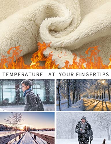 Rxozrxoz Men's Winter Fleece Sherpa Lined Warm Pullover Quarter Zip Long Sleeve Solid Color Sweatshirt With Pocket (Black-S) #TOP4