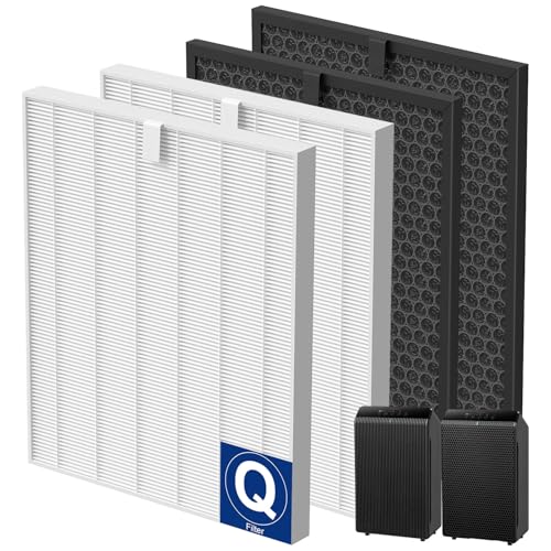 Image of 5510 5520 Replacement Filter Q Compatible with Winix 5510 5520 PlasmaWave Air Puri-fiers, Include 2 HEPA Filters + 2 Carbon Filters, #1712-0123-00
