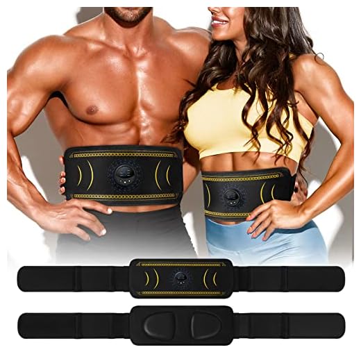 Cinturon Electroestimulador Abdominales, Electroestimulador Muscular Abdominales, USB Recargable EMS Cinturón Muscular Abdominal, Ponte en Forma Fácilmente en Casa (Hombres/Mujeres)