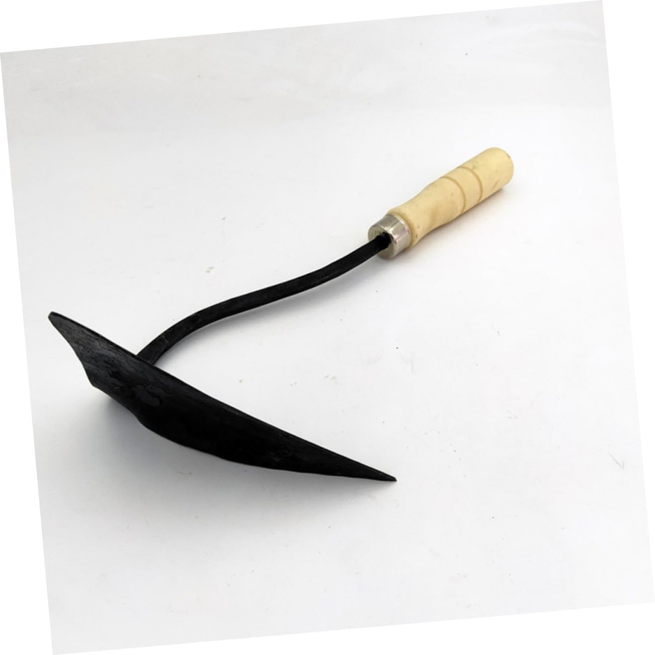 Kisangel Triangolare Forgiata Manico in Legno per Piantine | Leggera e Robusta, Impugnatura Antiscivolo, Nero, Acciaio al Carbonio Medio, per Casa e Terreno