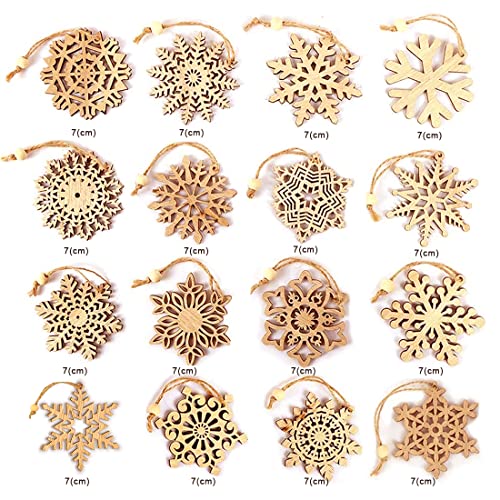 Decorazione per Albero di Natale in Legno, Fiocchi...