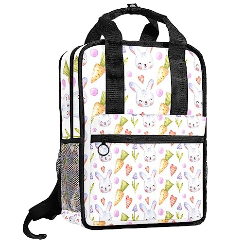Sac à dos multicolore garçon motif lapin de Pâques 35cm