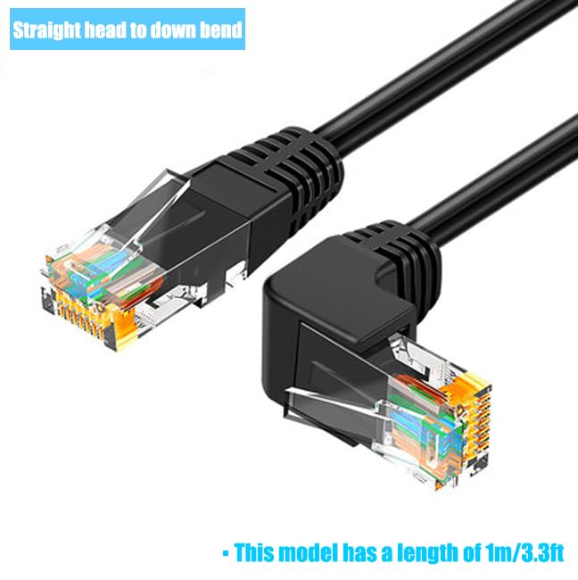 Cable de Red RJ45 Cat 6 UTP 3.3 ft Ángulo a Recto 2 unidades miniatura 2