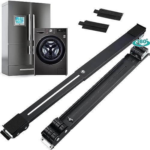 Image of 360� Universal Extendable Furniture Appliances Rollers, Strong Mover Tools with 24 Roller & Brake Equipment for Heavy Washing Dryer Refrigerator with Swivel Mobile Wheels Base Stand Hold Up to 700 Lb
