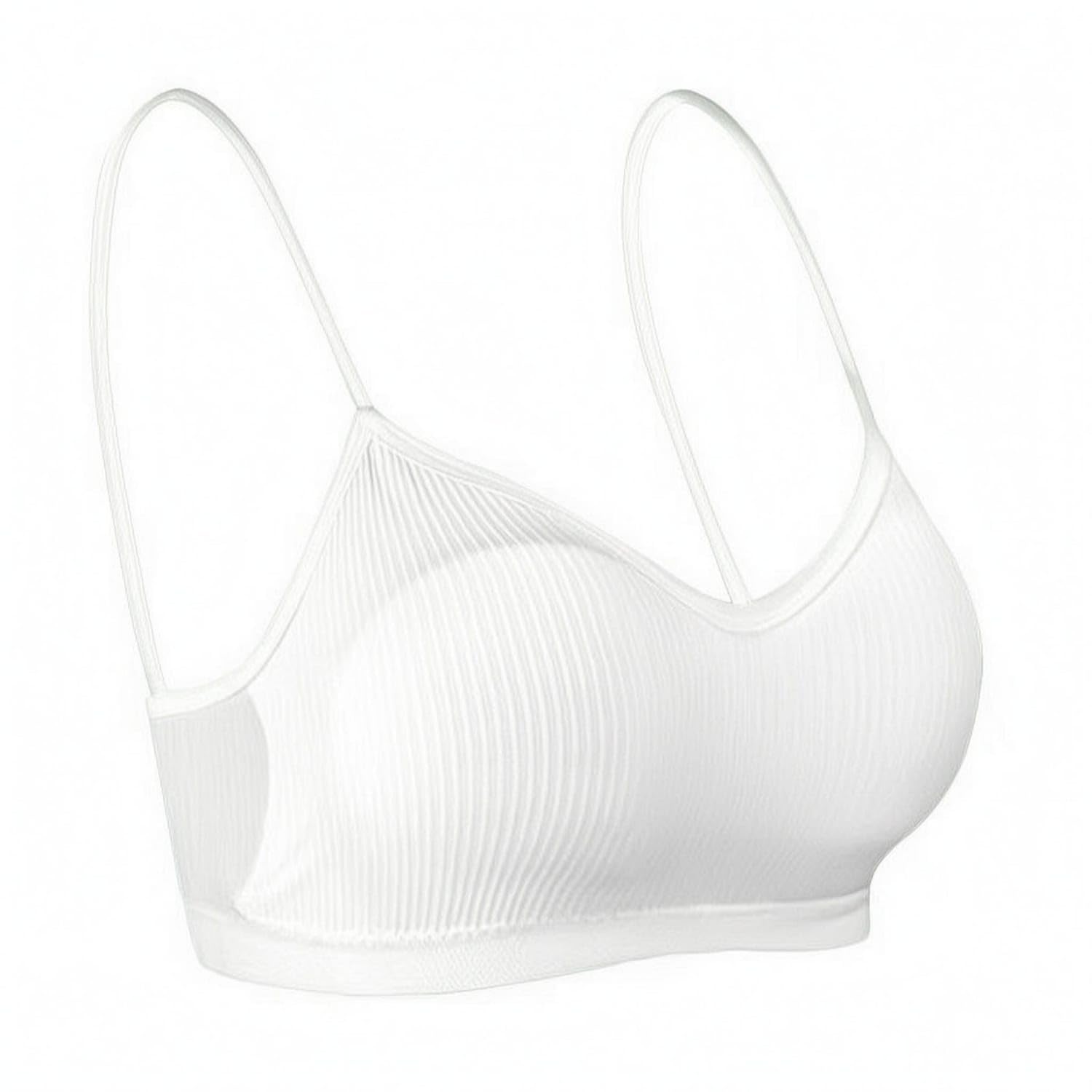 UJEAVETTE Individual Packaging Disposable Bra Thin Straps Seamless Bra Streamlined Intimate Wear, White, XL-picture-10