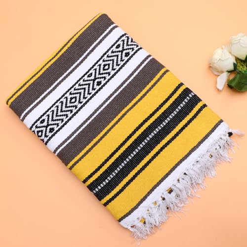 Couverture mexicaine polyvalente plaid doux coton polyester 130x180 - 7