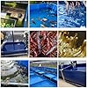 Above Ground Canvas Fish Pond, 50 100 160 200 240 300 360 Gal Blue Aquarium Pool Water Tank Foldable with Galvanized Frame, Relax Family Swimming Pool(200L/53Gal - 1x0.5x0.4m)