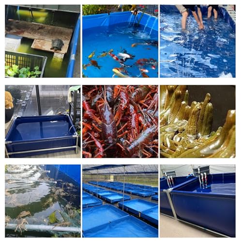 Estanque elevado para peces con lona resistente plegable de 1000L para jardín 2