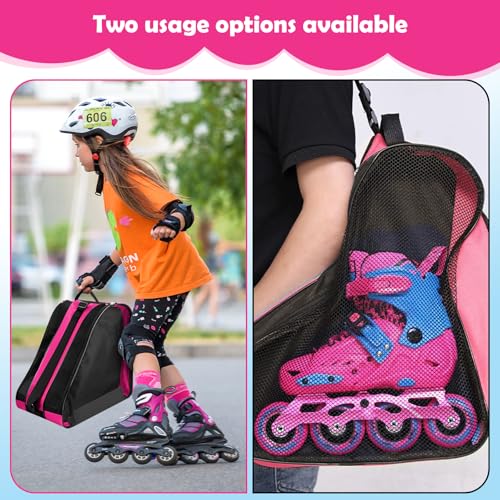 Miniatura 5 de Mochila Para Patines En Linea Bolsa Patines Niña, Bolsa Para Patines De Ruedas, Mochila Patines Bolsa Linea Guardar Patnes Con 3 Compartimentos Para Patines De Hielo Y A Rueda