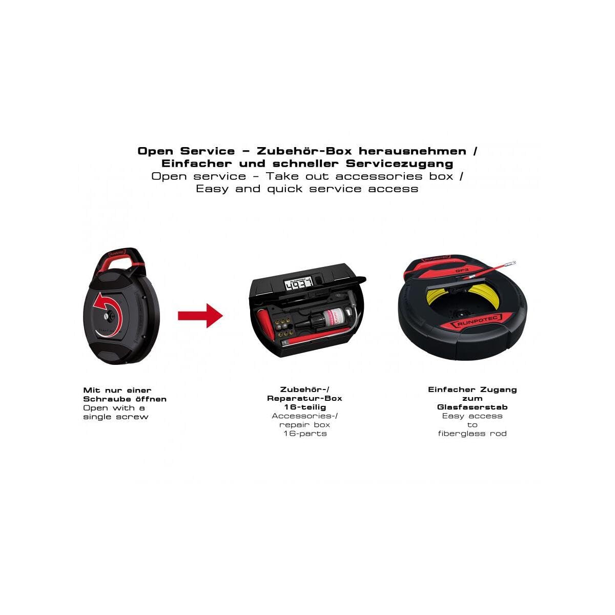 Runpotec 10193 GF3 - Glasfaserstab Ø 3 mm - 30 m Kabeleinziehwerkzeug für Rohrdm 10-50 m