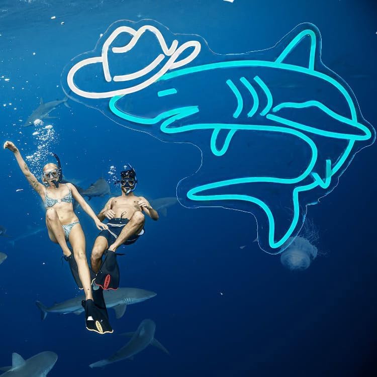 Light Up Your Space: The Ultimate Cowboy Shark Neon Sign Review!