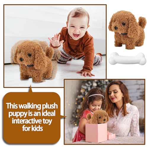 YISKY Perrito Juguete Ladra y Anda, Perro de Juguete Electrónico de Felpa, Peluche Cachorro Juguete Interactivo, Realista Perro Robot, Perro Peluche Realista, Regalos para Niños y Niñas - imagen 4