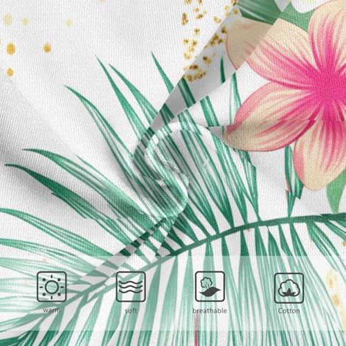 Tropical Palm Leaves Flowers Girl Panties Cute Toddler Underwear Custom Cotton Florals Undies Kids Briefs 2t3