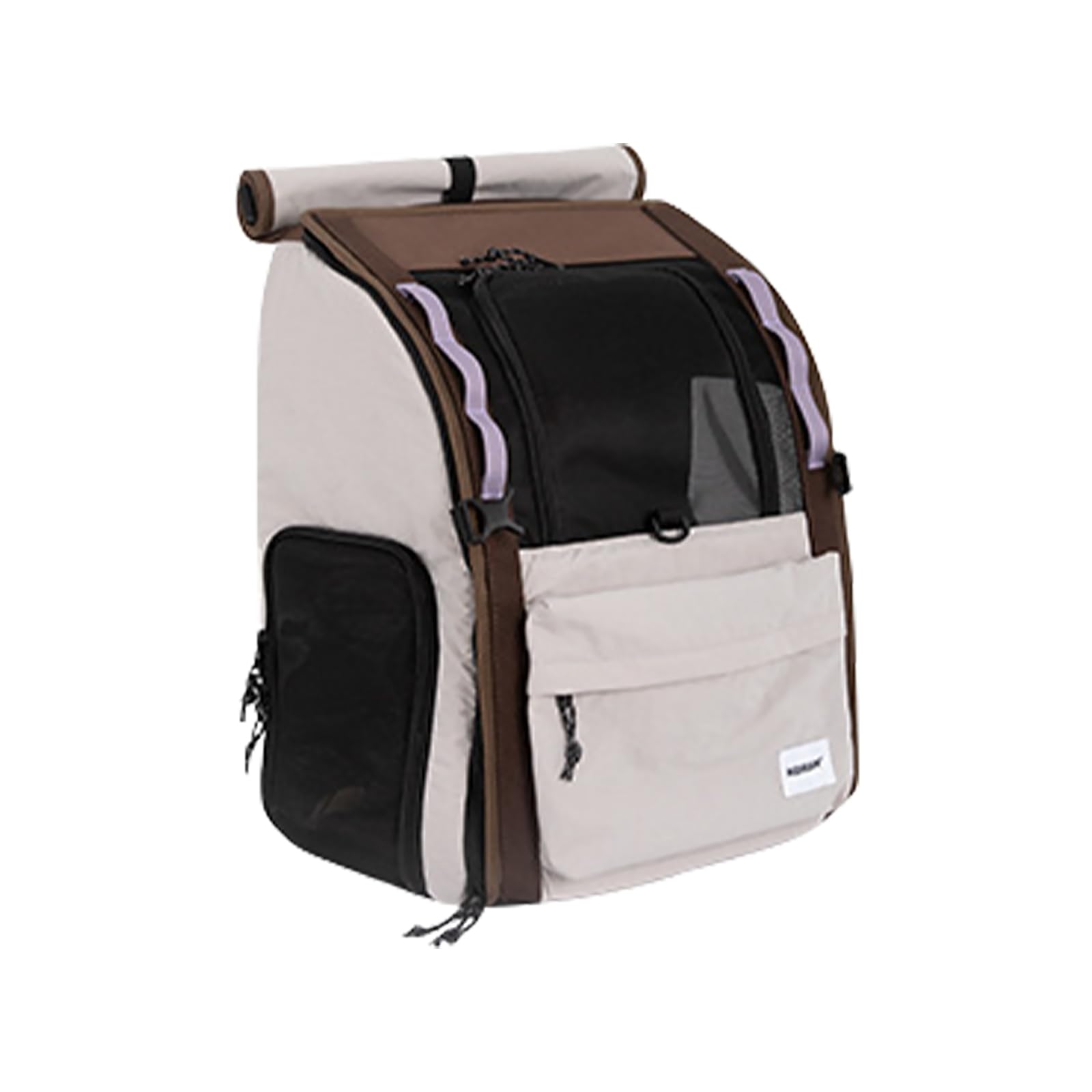 Galatée Mochila para Mascotas, Fabricada En Nailon Transpirable, con Un Diseño Estable y Gran Capacidad, Que Incluye Una Cortina Enrollable（Bolsa Gris）