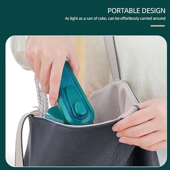 Image of Mini Portable Steam Iron for Clothes | Handheld Garment Steamer with Dry & Wet Ironing | Fast Heat Travel Steam Iron | Compact Fabric Steamer for Home, Office, Business Trips & Gift